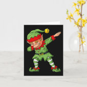 ダビング小妖精や小人ファミリーマッチングクリスマスボーイズ女の子K カード (黄色い花)