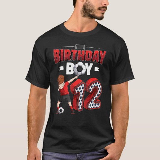 ダビング少年12歳サッカー選手12位の誕生日 Tシャツ (正面)