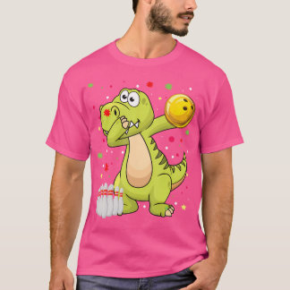 ダビング恐竜のボーリングシャおもしろいツボーリング少年 Tシャツ