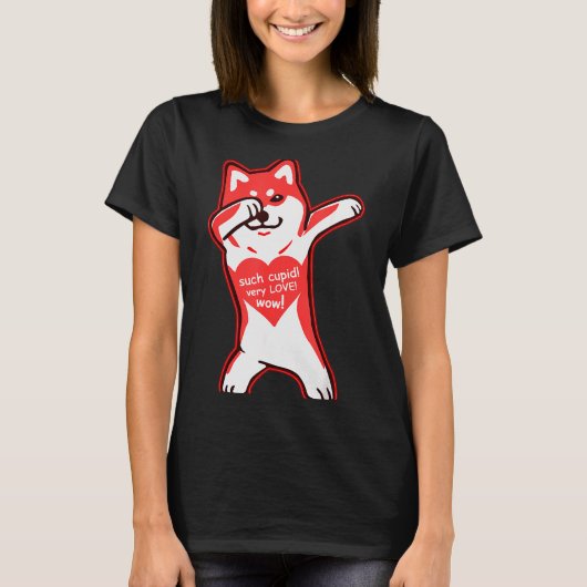 ダビング柴犬バレンタインデーTシャツ - Doge Meme Tシャツ (正面)