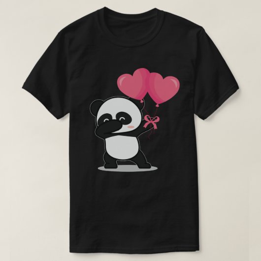 ダビング極熊ハートバレンタインデー Tシャツ (デザイン正面)