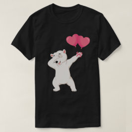 ダビング極熊ハートバレンタインデー Tシャツ
