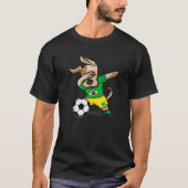 ダビング犬ブラジルのサッカーファンのジャージーBrazil For Tシャツ (正面)