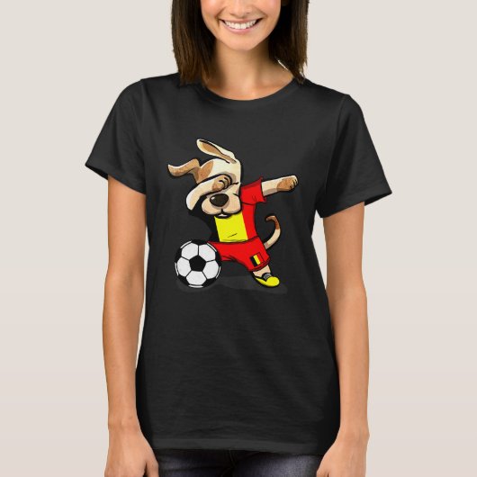 ダビング犬ベルギーサッカージャージーベルギーサッカー Tシャツ (正面)