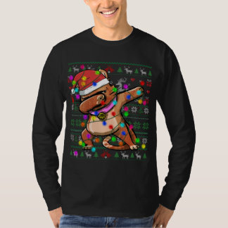 ダビング猫の妖精ライト醜いクリスマスセーター Tシャツ