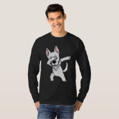ダビング白ドイツ羊飼い犬ダブダンス Tシャツ (正面フル)