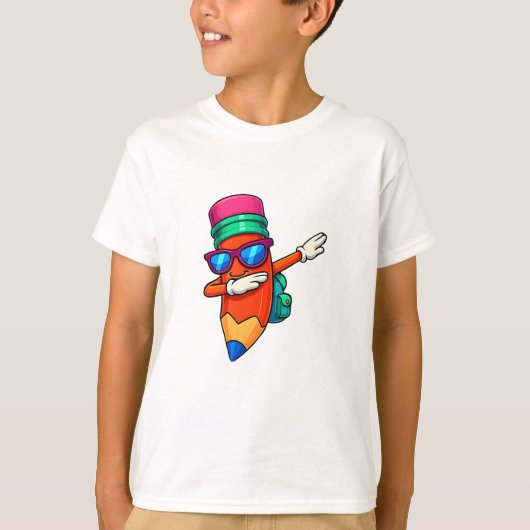 ダビング鉛筆ペン少年少女子供幼児 Tシャツ (正面)