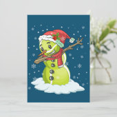 ダビング雪だるまテニスボールティークリスマスクリスマス 招待状 (スタンド正面)