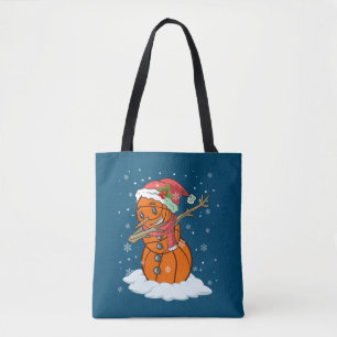 ダビング雪だるまバスケットボールティークリスマスサン トートバッグ
