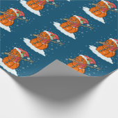 ダビング雪だるまバスケットボールティークリスマスサン ラッピングペーパー (角)