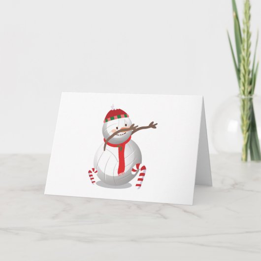 ダビング雪だるまバレーボールクリスマスおもしろいダブ シーズンカード (正面)