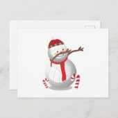ダビング雪だるまバレーボールクリスマスおもしろいダブ シーズンポストカード (正面/裏面)