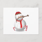ダビング雪だるまバレーボールクリスマスおもしろいダブ シーズンポストカード (正面)