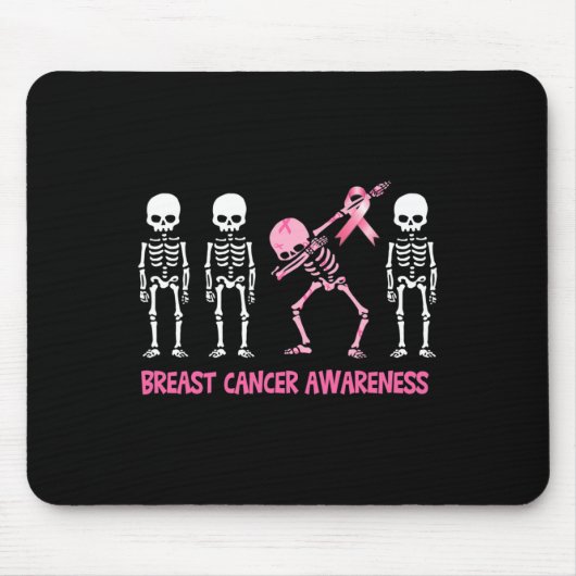 ダビング骨格ピンクリボン乳癌ハロー マウスパッド (正面)