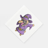 ダビング魔女パグキュートハロウィーンパグダブおもしろい スタンダードランチョンナプキン (角)