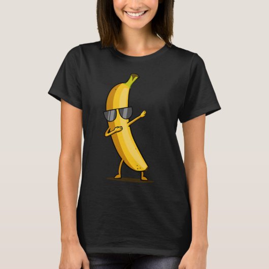 ダビング黄色いバナナ - ダブおかしい踊る果物 Tシャツ (正面)
