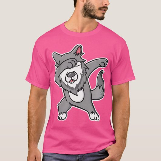 ダビング・ウルフ動物 Tシャツ (正面)