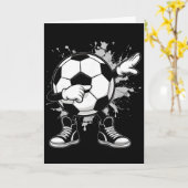 ダビング サッカー おもしろ 少年 男子 女子 スポーツ プレー カード (黄色い花)