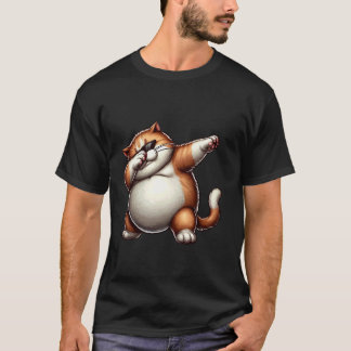 ダビング ファット キャット アート デザイン、ウィムジカル ファット 子猫 Tシャツ
