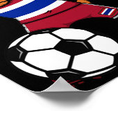 ダビング プードル 犬 タイ サッカー ファン ジャージ 足 ポスター (角)