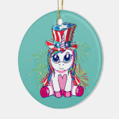ダビング・ユニコーン4th of 7月s女の子の子供女性 セラミックオーナメント (左)