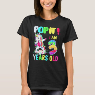ダビング ユニコーン ポップイット 私は3歳 フィジット 3歳児 Tシャツ