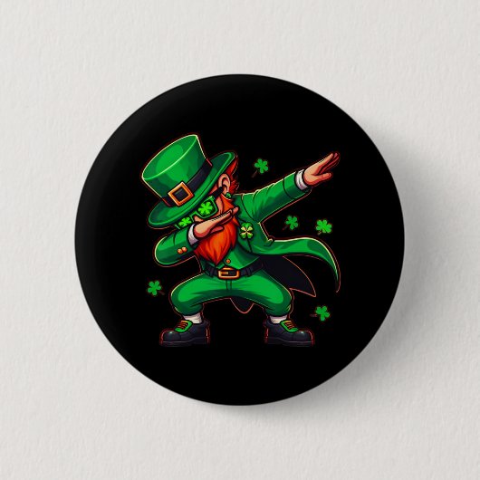 ダビング・レプレおもしろいシャン男少年St patricks 缶バッジ (正面)