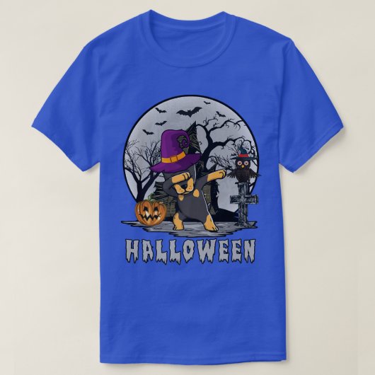ダビング（犬）ドーベルマン・ピンシェルドッグウィッチハロウィンコスト Tシャツ (デザイン正面)