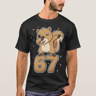 ダビング 67 リス 67 面白いシックスセブン Z世代 Tシャツ