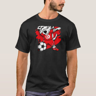 ダビングDalmatianチュニジアのサッカーファンジャージーのフットブ Tシャツ