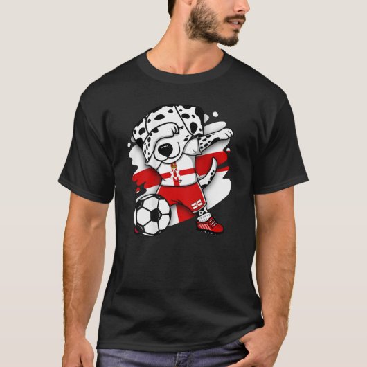 ダビングDalmatian北アイルランドのサッカーファンJer Tシャツ (正面)