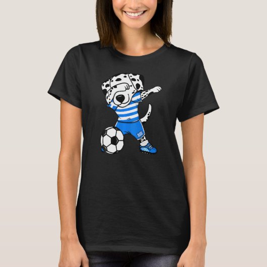 ダビングDalmatian Greeceサッカーファンジャージーギリシャ Tシャツ (正面)