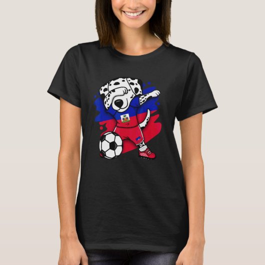 ダビングDalmatian HaitiサッカーファンJerseyハイチ Tシャツ (正面)