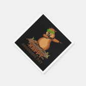 ダビングGroundhog愛好家ハッピーグラウンドホッグの日T市 スタンダードカクテルナプキン (角)