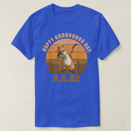 ダビングGroundhog愛好家、レトロハッピーGroundhog Da Tシャツ (デザイン正面)