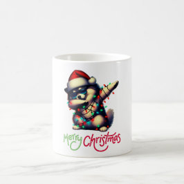 ダビングKeeshond犬サングラスかわいいクリスマス コーヒーマグカップ