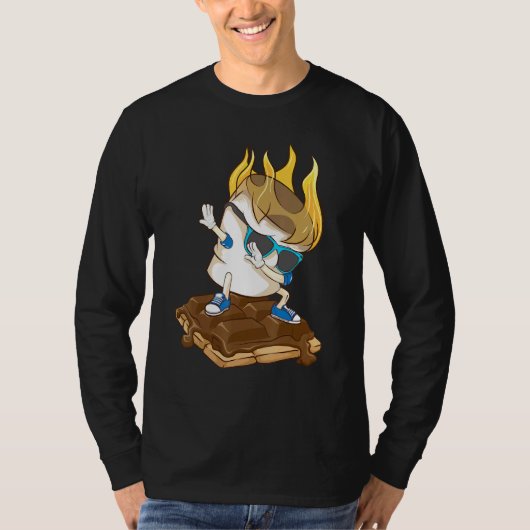 ダビングMarshmallowスモアーズクールキャンピングダンス Tシャツ (正面)
