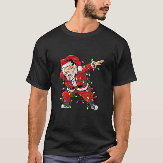 ダビングSanta Clausクリスマスツリーがライトキッズボーイ Tシャツ (正面)