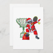 ダビングsanta tennisクリスマスクリスマスギフト男性 招待状 (正面/裏面)