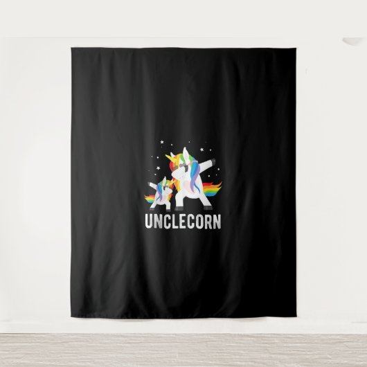 ダビングUncleorn、ユニコーンおもしろい恋人Tee for Unc タペストリー (正面)