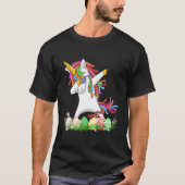ダビングUnicornイースターバスケット卵ガールズキッズEas Tシャツ (正面)