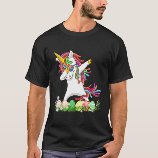 ダビングUnicornイースターバスケット卵ガールズキッズEas Tシャツ (正面)