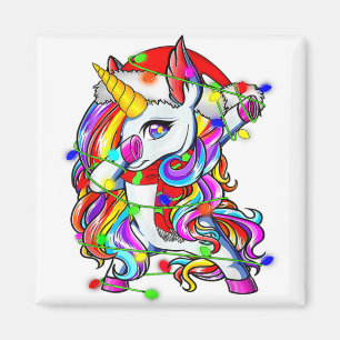 ダビングUnicornサンタクリスマスキッズガールズウィメンズX マグネット