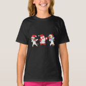 ダビングUnicornサンタクリスマスキッズガールズ Tシャツ (正面)