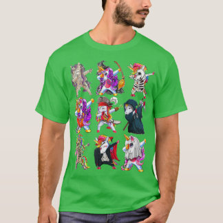 ダビングUnicornスケルトンゾンビカボンプキンミイマーホール Tシャツ
