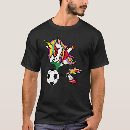 ダビングUnicornスーダン・サッカーのスーダン国旗Socc Tシャツ (正面)