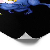 ダビングUnicornティラノサウルスレックス恐竜の虹 ポスター (角)