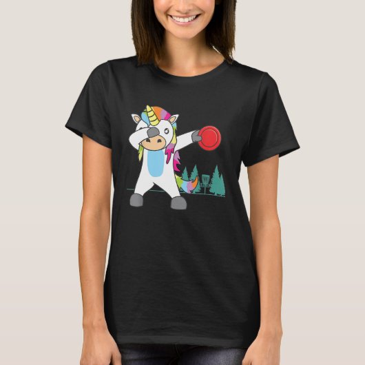 ダビングUnicornディスクゴルフプレーヤースポーツ愛好家T-Sh Tシャツ (正面)