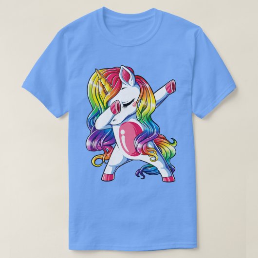 ダビングUnicorn子供たち女の子男の子虹の分隊かわいい Tシャツ (デザイン正面)
