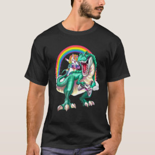 ダビングUnicorn恐竜ゲームコントローラRainbow B Tシャツ
